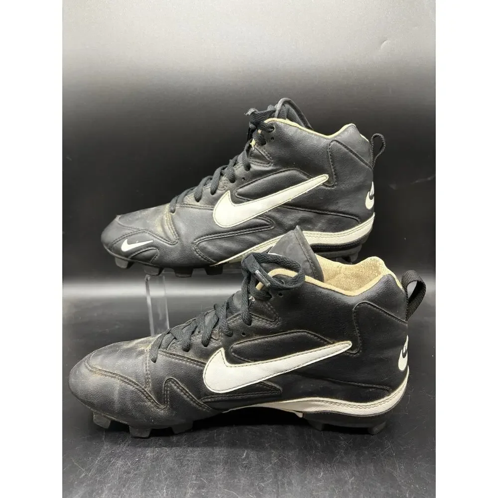 Vintage Nike Baseball Cleats High Top Mens Size 12 Black And White